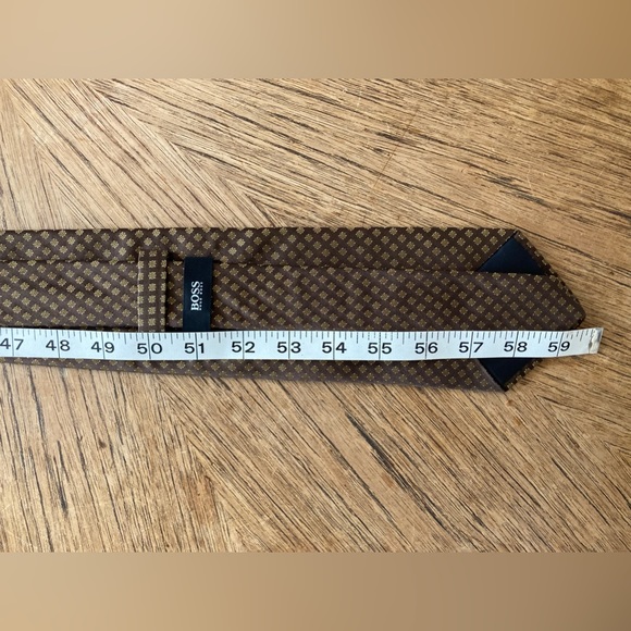 Boss Hugo Boss Silk Brown & Gold Tie - Made in Italy - Picture 7 of 7